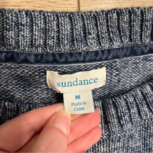 Sundance Valeria Blue Heathered Side Slit Slouchy Dolman Sweater Size M - Picture 3 of 6